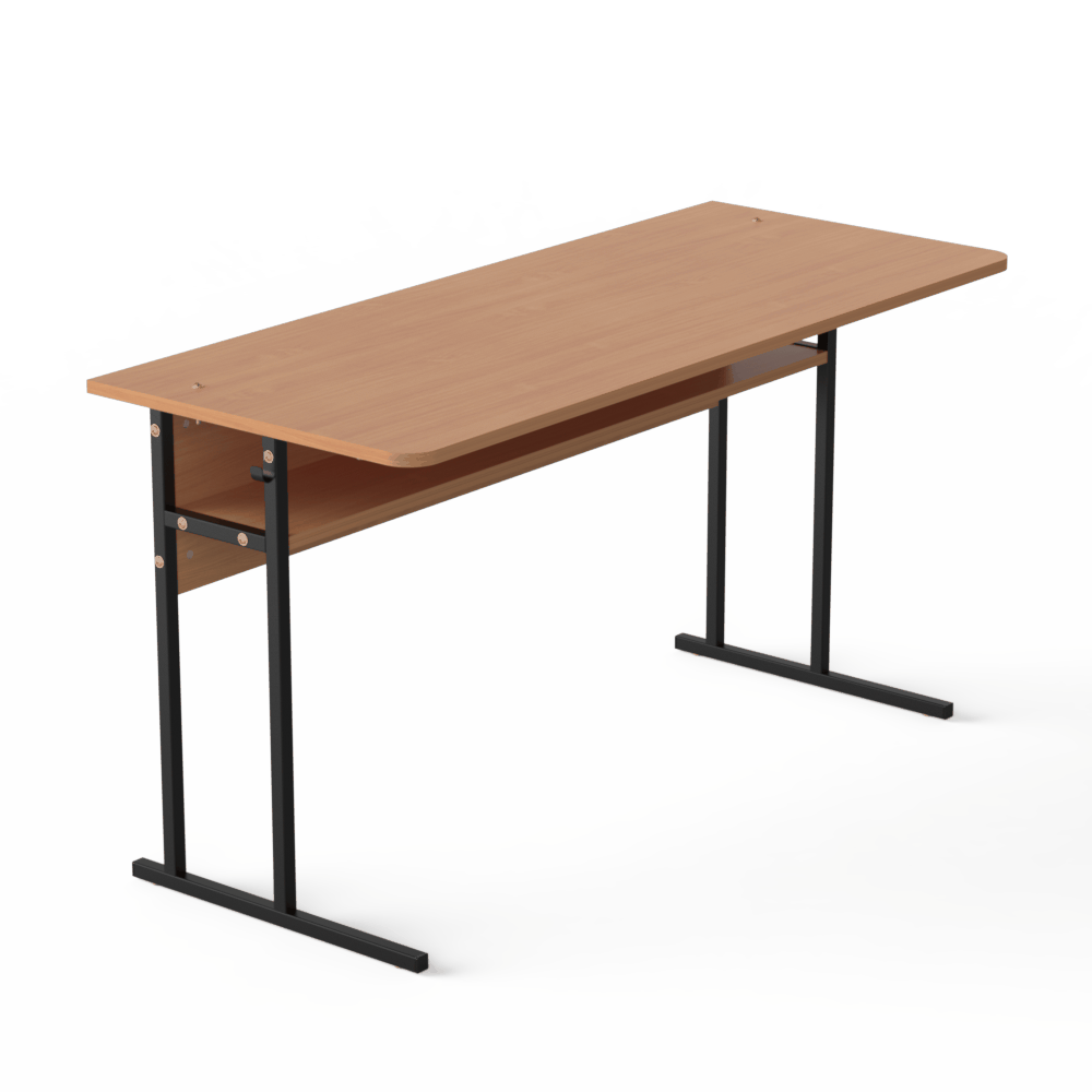 Стіл учнівський двомісний з полицею УС 21 № 7 МЕБЛІ ТЕХНОСТИЛЬ